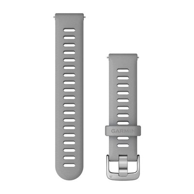 Швидкозмінні ремінці Garmin Forerunner 255S Collection (18 мм) силіконові, пудрово-сірі із сріблястою фурнітурою 010-11251-3G фото