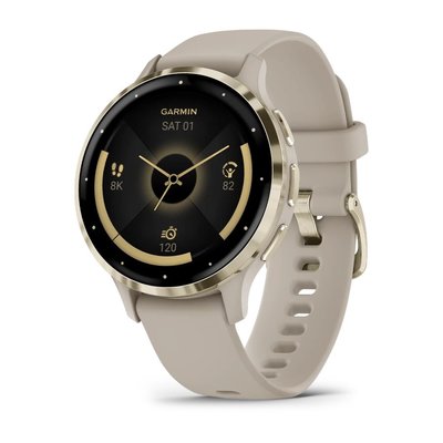 Смарт-часы Garmin Venu 3s французский серый с золотистым стальным безелем и силиконовым ремешком 010-02785-02 фото