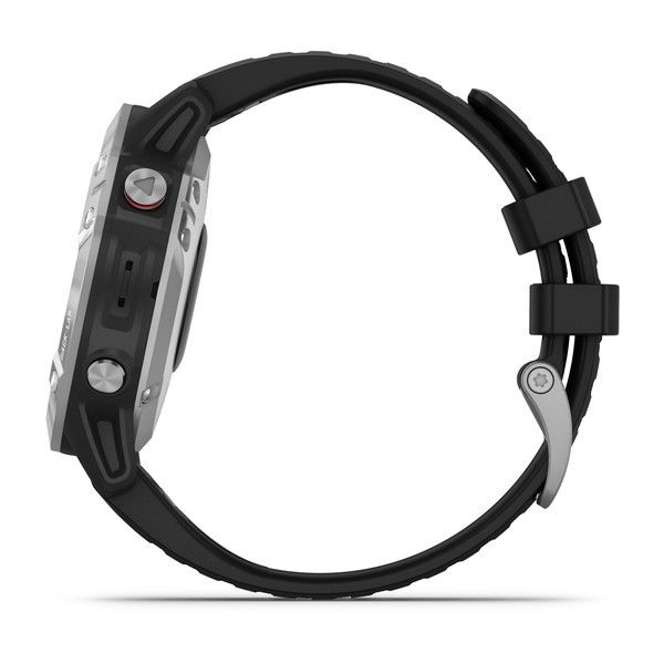 Смарт-годинник Garmin fenix 6 сріблястий з чорним ремінцем 010-02158-00 фото