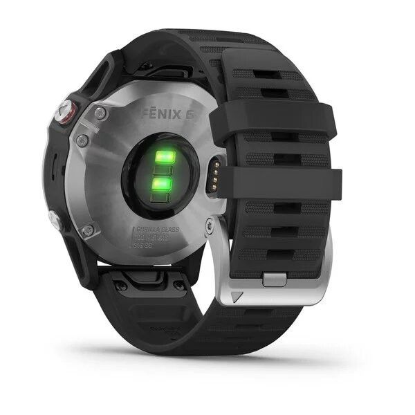 Смарт-часы Garmin fenix 6 серебристые с черным ремешком 010-02158-00 фото
