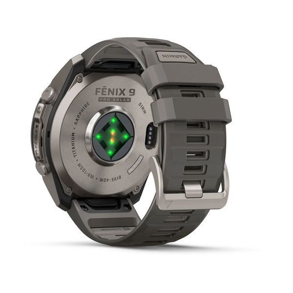 Смарт-годинник Garmin fenix 9 Pro Solar (51 мм) титан гравійно-сірий/сріблясто-сірий 010-04339-06 фото