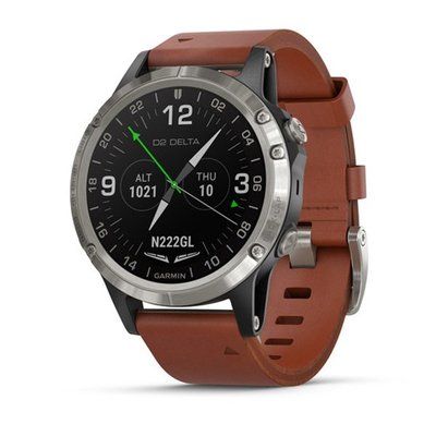 Смарт-годинник Garmin D2 Delta з коричневим шкіряним ремінцем для авіаторів 010-01988-31 фото