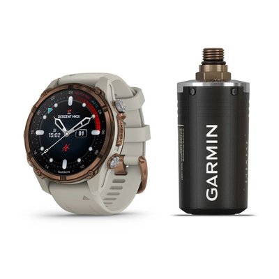 Смарт-годинник Garmin Descent Mk3i (43 мм) бронзовий PVD титановий із силіконовим ремінцем кольору французький сірий і Descent T BNDL-DMK3-43TFDT2 фото