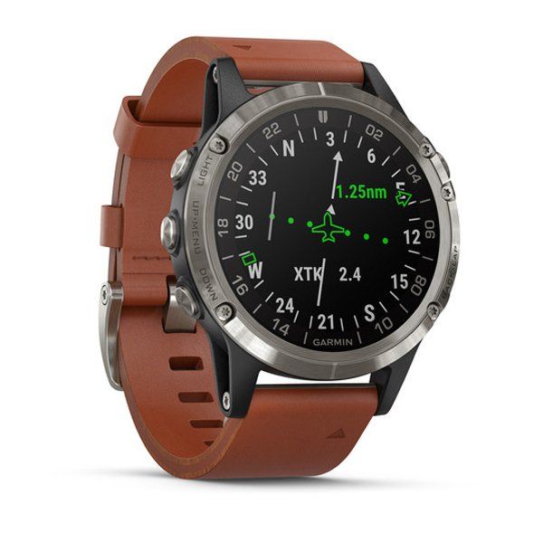 Смарт-годинник Garmin D2 Delta з коричневим шкіряним ремінцем для авіаторів 010-01988-31 фото