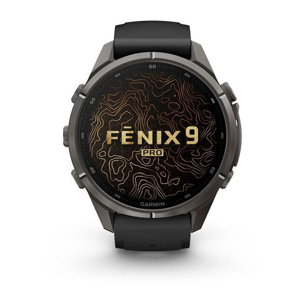 Смарт-годинник Garmin fenix 9 Pro (43 мм) карбоново-сірий DLC титан чорний/гравійно-сірий 010-04335-16 фото
