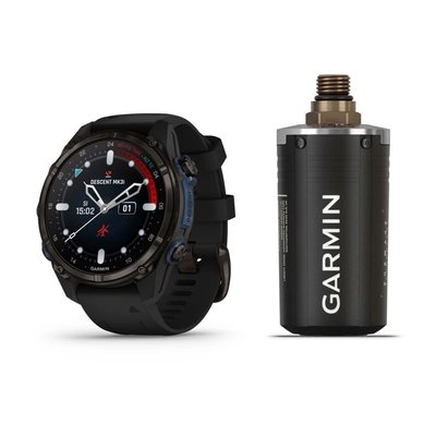 Смарт-часы Garmin Descent Mk3i (43 мм) карбоново-серые DLC титановые с черным силиконовым ремешком и Descent T2 Transceiver BNDL-DMK3i-43CGTDT2 фото