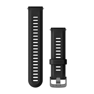 Змінні ремінці для смарт-годинника Garmin Forerunner 955 Collection (22 мм) силіконові, чорні з грифельною фурнітурою 010-11251-3S фото