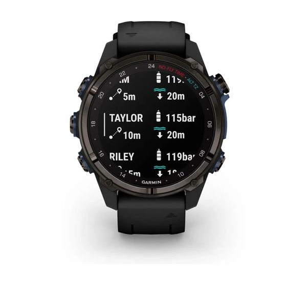 Смарт-часы Garmin Descent Mk3i (43 мм) карбоново-серые DLC титановые с черным силиконовым ремешком и Descent T2 Transceiver BNDL-DMK3i-43CGTDT2 фото