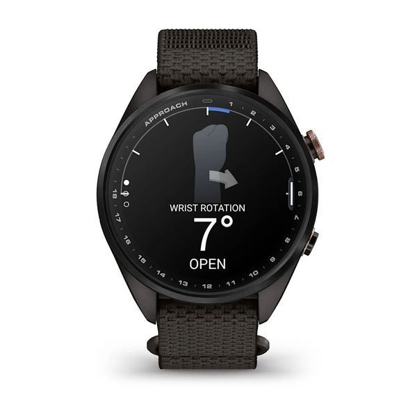 Смарт-годинник Garmin Approach S72 (43 мм) карбоново-сірий DLC титан бронзовий/сірий тканинний ремінець ComfortFit 010-04147-02 фото