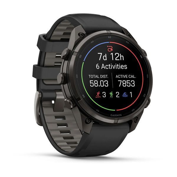 Смарт-годинник Garmin fenix 9 Pro (47 мм) карбоново-сірий DLC титан чорний/гравійно-сірий 010-04336-16 фото