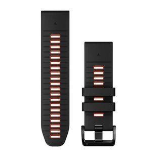 Ремешки для часов Garmin QuickFit 26 силиконовые, черные/пламенно-красные 010-13281-06 фото