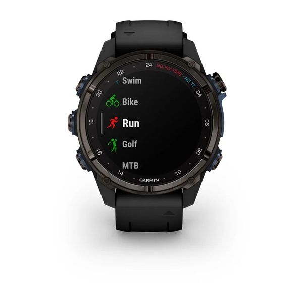 Смарт-часы Garmin Descent Mk3i (43 мм) карбоново-серые DLC титановые с черным силиконовым ремешком 010-02753-11 фото