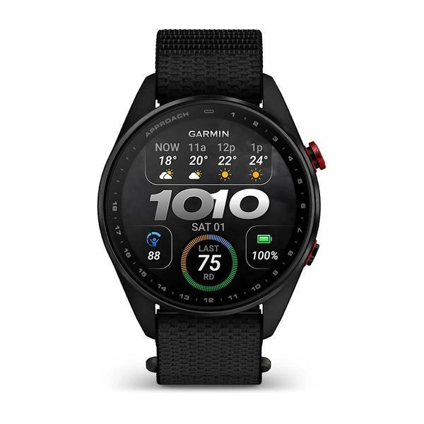 Смарт-годинник Garmin Approach S72 (47 мм) карбоново-сірий DLC титан бронзовий/сірий тканинний ремінець ComfortFit 010-04147-00 фото