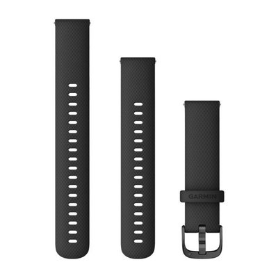 Быстросменные ремешки Garmin силиконовые (18 мм) черные с фурнитурой грифельного цвета 010-12932-01 фото