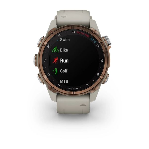 Смарт-часы Garmin Descent Mk3i (43 мм) бронзовые PVD титановые с силиконовым ремешком цвета французский серый 010-02753-14 фото