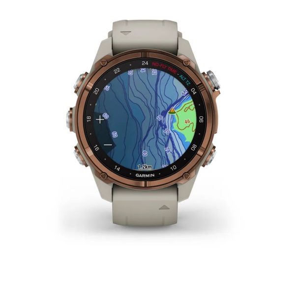Смарт-часы Garmin Descent Mk3i (43 мм) бронзовые PVD титановые с силиконовым ремешком цвета французский серый 010-02753-14 фото