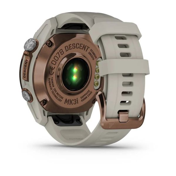Смарт-годинник Garmin Descent Mk3i (43 мм) бронзовий PVD титановий із силіконовим ремінцем кольору французький сірий 010-02753-14 фото
