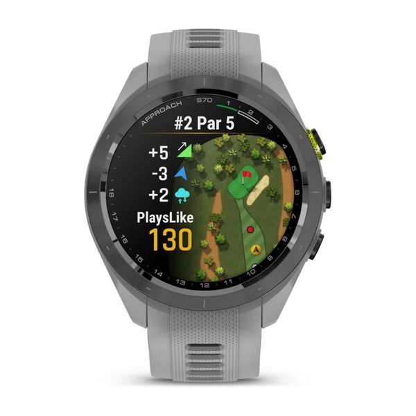 Смарт-годинник Garmin Approach S70 (42 мм) з чорним керамічним безелем та сірим ремінцем 010-02746-11 фото
