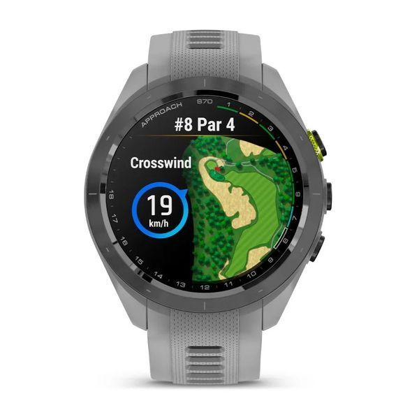 Смарт-годинник Garmin Approach S70 (42 мм) з чорним керамічним безелем та сірим ремінцем 010-02746-11 фото