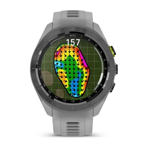 Смарт-годинник Garmin Approach S70 (42 мм) з чорним керамічним безелем та сірим ремінцем 010-02746-11 фото