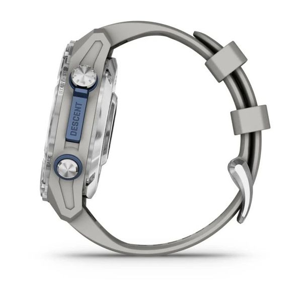 Смарт-часы Garmin Descent Mk3 (43 мм) из нержавеющей стали с силиконовым туманно-серым ремешком 010-02753-04 фото