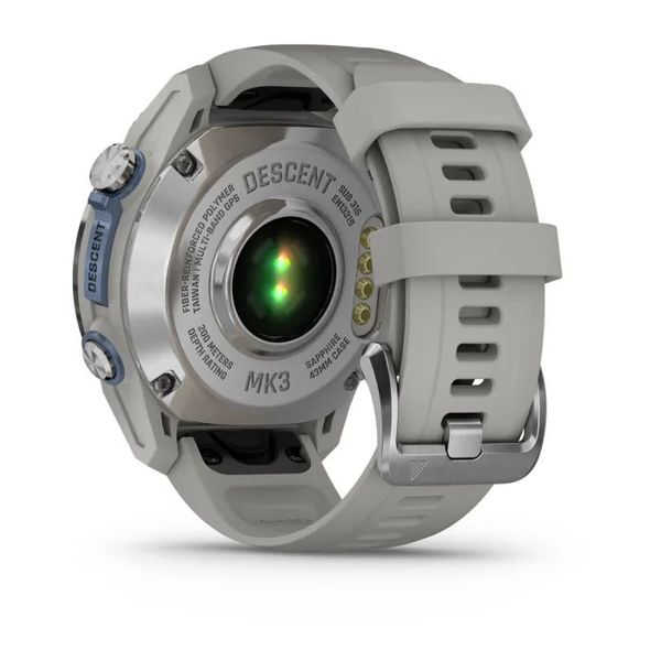 Смарт-часы Garmin Descent Mk3 (43 мм) из нержавеющей стали с силиконовым туманно-серым ремешком 010-02753-04 фото