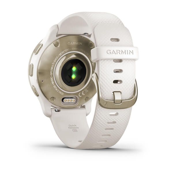 Смарт-часы Garmin Venu 2 Plus айвори с кремово-золотистым безелем и силиконовым ремешком 010-02496-12 фото