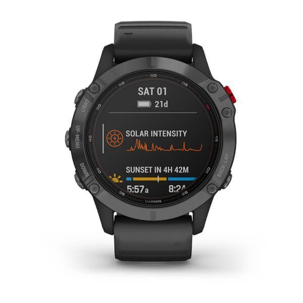 Смарт-часы Garmin fenix 6 Pro Solar Edition серые с черным ремешком 010-02410-15 фото