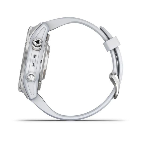 Смарт-годинник Garmin epix Pro (Gen 2) Standard Edition (42мм) сріблястий з ремінцем кольору білого каменю 010-02802-01 фото