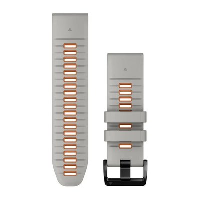 Ремінці для годинника Garmin QuickFit 26 силіконові, туманно-сірі/помаранчеві 010-13281-02 фото