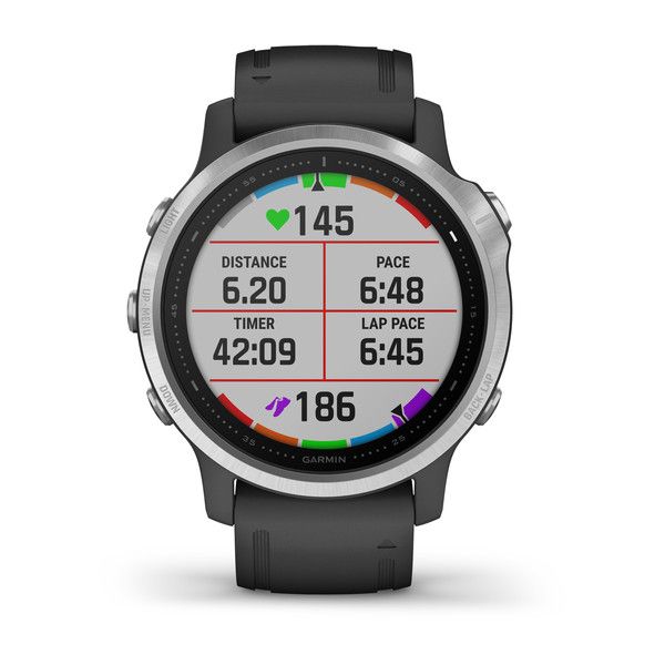 Смарт-часы Garmin fenix 6S серебристые с черным ремешком 010-02159-01 фото
