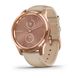 Смарт-часы Garmin vivomove Luxe с розово-золотистым корпусом и бежевым ремешком 010-02241-21 фото