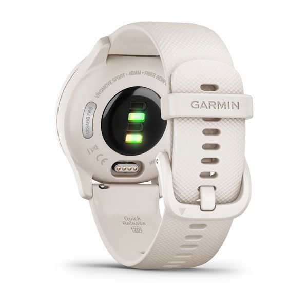 Смарт-годинник Garmin vivomove Sport кольору айворі із силіконовим ремінцем і персиково-золотистими вставками 010-02566-01 фото