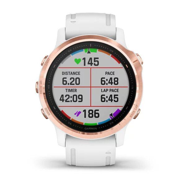 Смарт-часы Garmin fenix 6S Pro розово-золотистые с белым ремешком 010-02159-11 фото