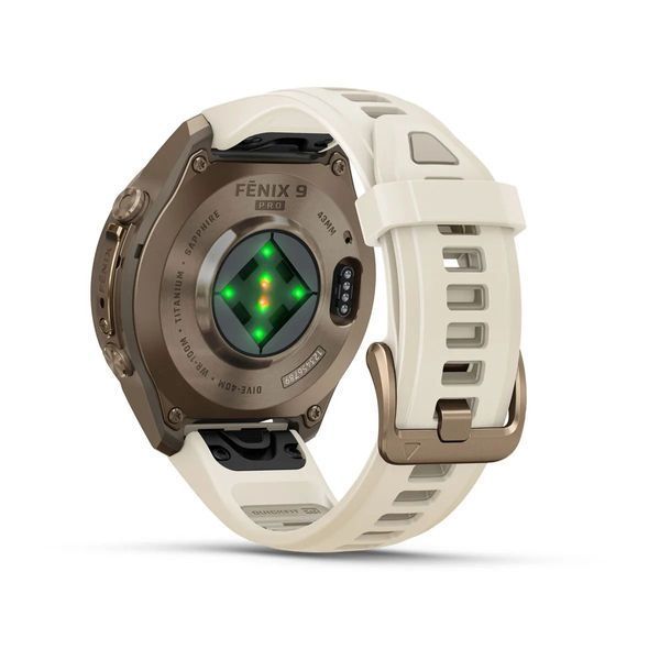 Смарт-годинник Garmin fenix 9 Pro (43 мм) золотистий титан кремовий/французький сірий 010-04335-26 фото