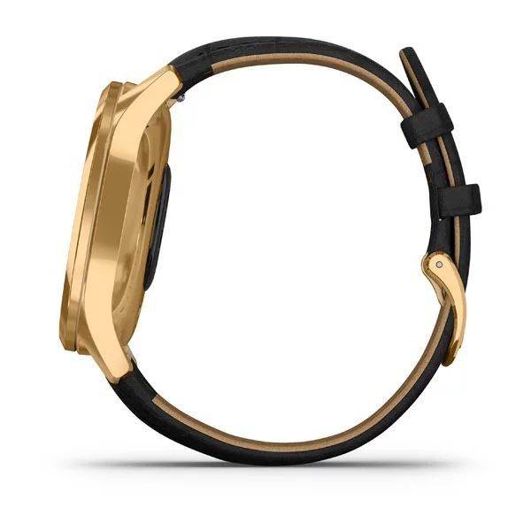 Смарт-часы Garmin vivomove Luxe с золотистым корпусом и черным ремешком 010-02241-22 фото