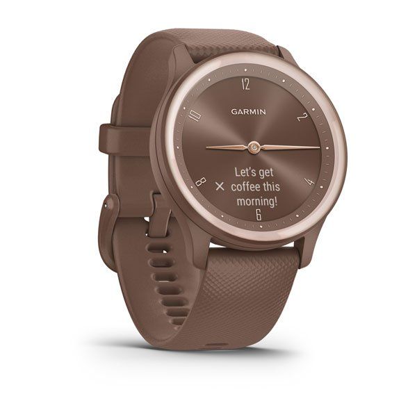 Смарт-часы Garmin vivomove Sport цвета какао с силиконовым ремешком и персиково-золотистыми вставками 010-02566-02 фото