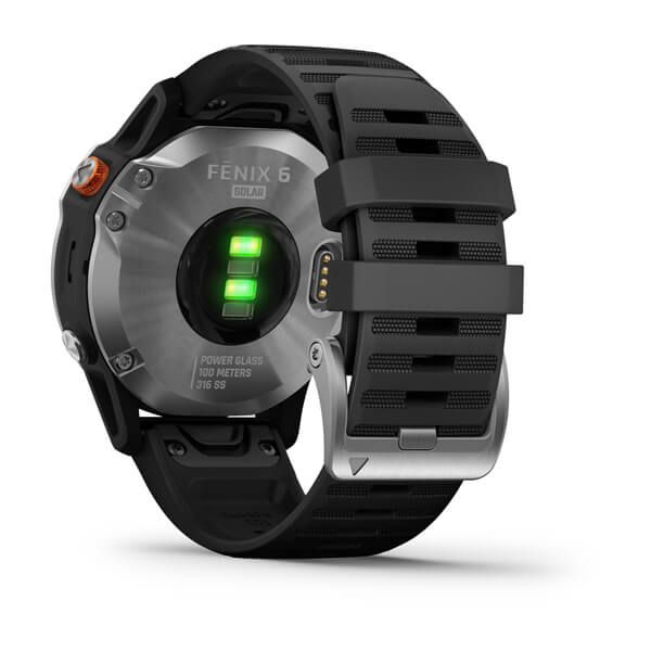 Смарт-часы Garmin fenix 6 Solar серебристые с черным ремешком 010-02410-00 фото