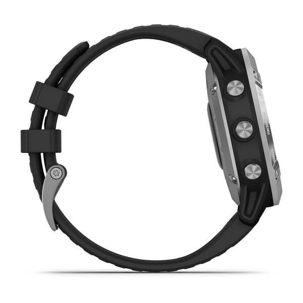 Смарт-часы Garmin fenix 6 Solar серебристые с черным ремешком 010-02410-00 фото