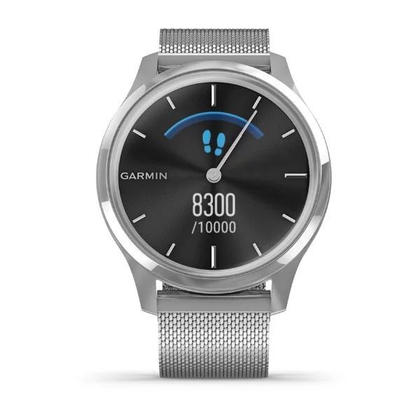Смарт-годинник Garmin vivomove Luxe зі сріблястими корпусом та ремінцем 010-02241-23 фото