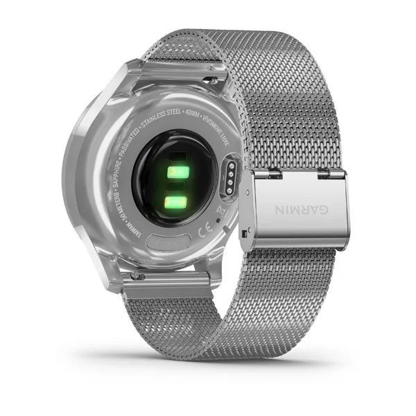 Смарт-часы Garmin vivomove Luxe с серебристыми корпусом и ремешком 010-02241-23 фото
