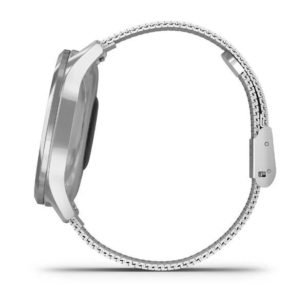 Смарт-годинник Garmin vivomove Luxe зі сріблястими корпусом та ремінцем 010-02241-23 фото