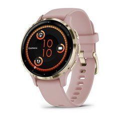 Смарт-часы Garmin Venu 3s припыленно-розовые с золотистым стальным безелем и силиконовым ремешком 010-02785-03 фото