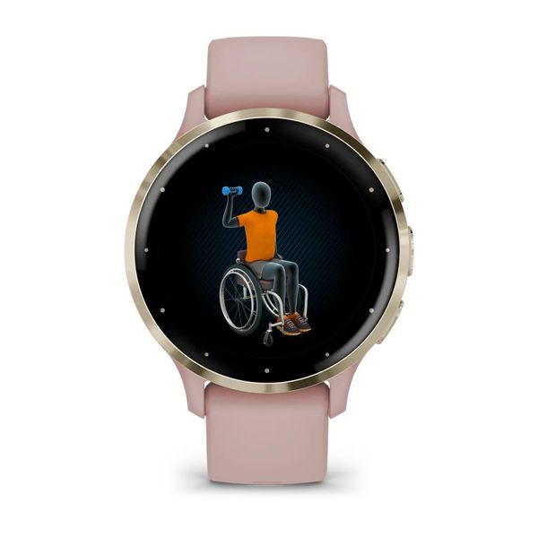 Смарт-часы Garmin Venu 3s припыленно-розовые с золотистым стальным безелем и силиконовым ремешком 010-02785-03 фото