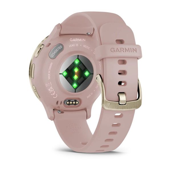 Смарт-годинник Garmin Venu 3s припилено-рожевий із золотистим сталевим безелем і силіконовим ремінцем 010-02785-03 фото