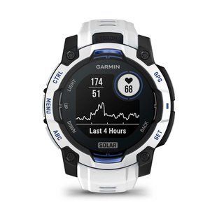 Смарт-годинник Garmin Instinct 3 (45 мм) Solar білий камінь/білий/синя блискавка 010-02934-03 фото