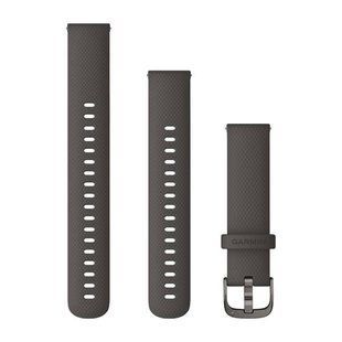 Быстросменные ремешки Garmin силиконовые (18 мм) графитовые с фурнитурой грифельного цвета 010-12932-0E фото