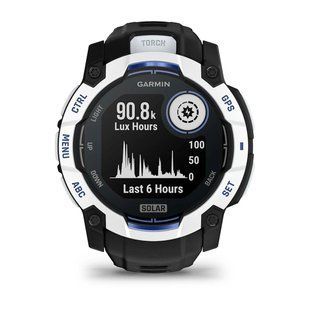Смарт-годинник Garmin Instinct 3 (50 мм) Solar білий камінь/чорний/синя блискавка 010-02935-03 фото