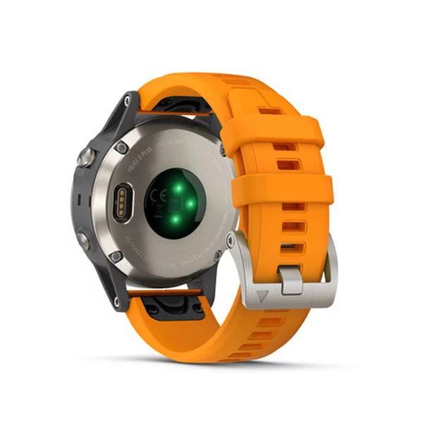 Смарт-часы Garmin fenix 5 Plus Sapphire титановые с оранжевым ремешком 010-01988-05 фото