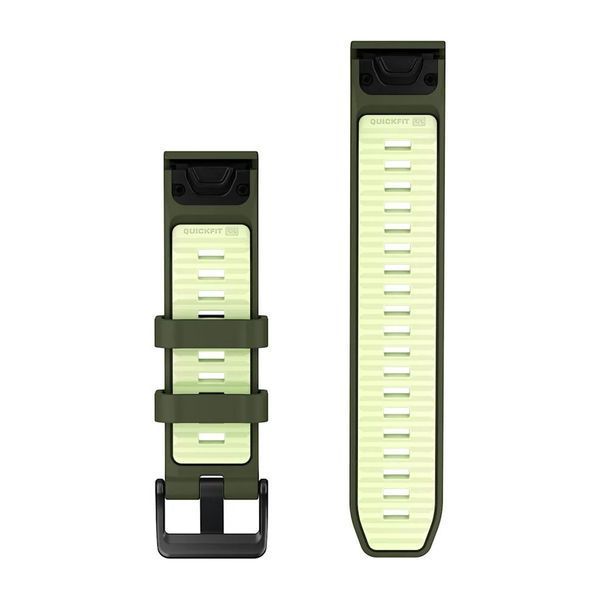 Ремешки для часов Garmin QuickFit 22 силиконовые оливково-зеленый/цитрон 010-14507-01 фото